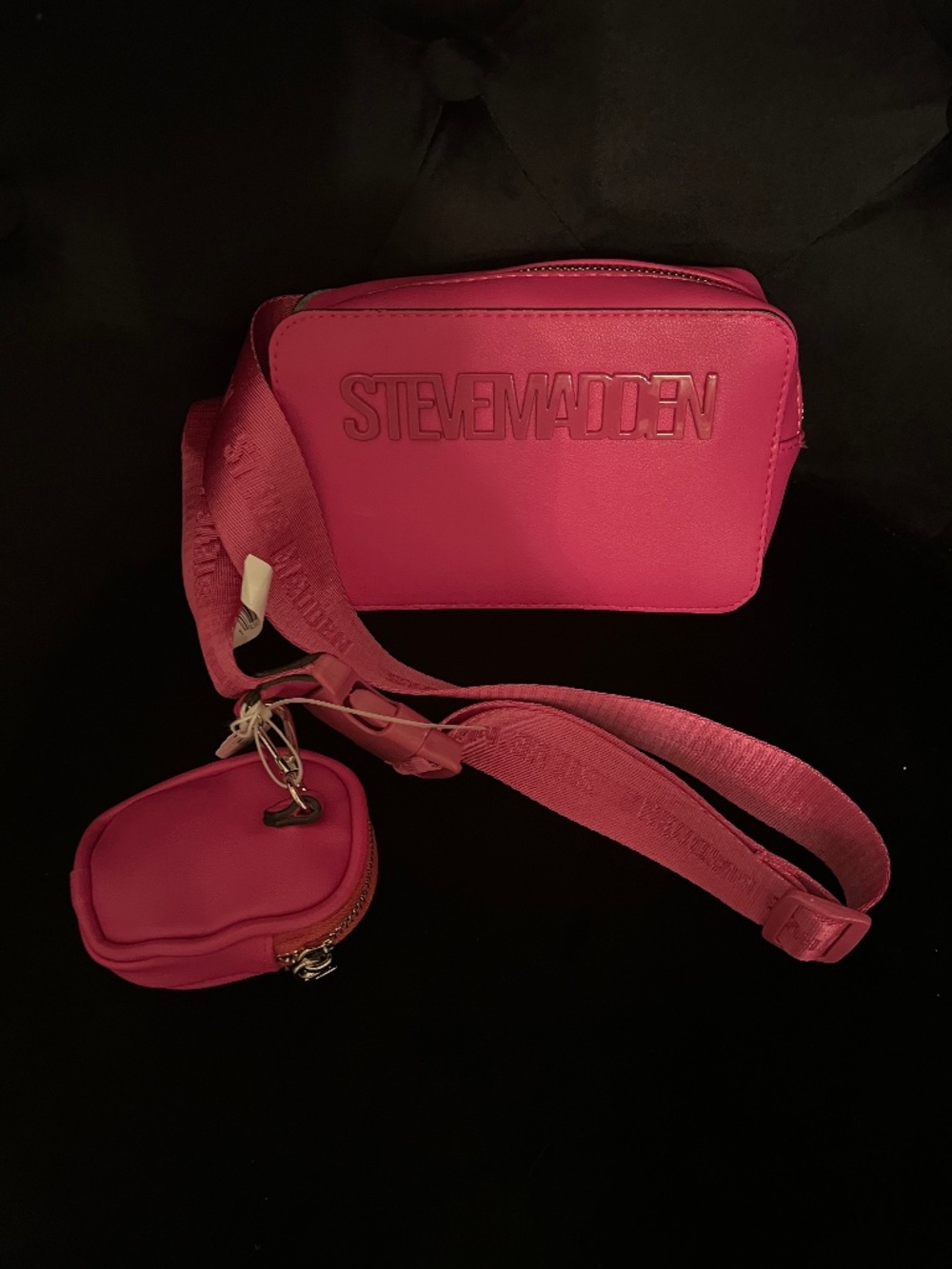 Steve Madden Hot Pink Belt Bag with Detachable AirPods Case